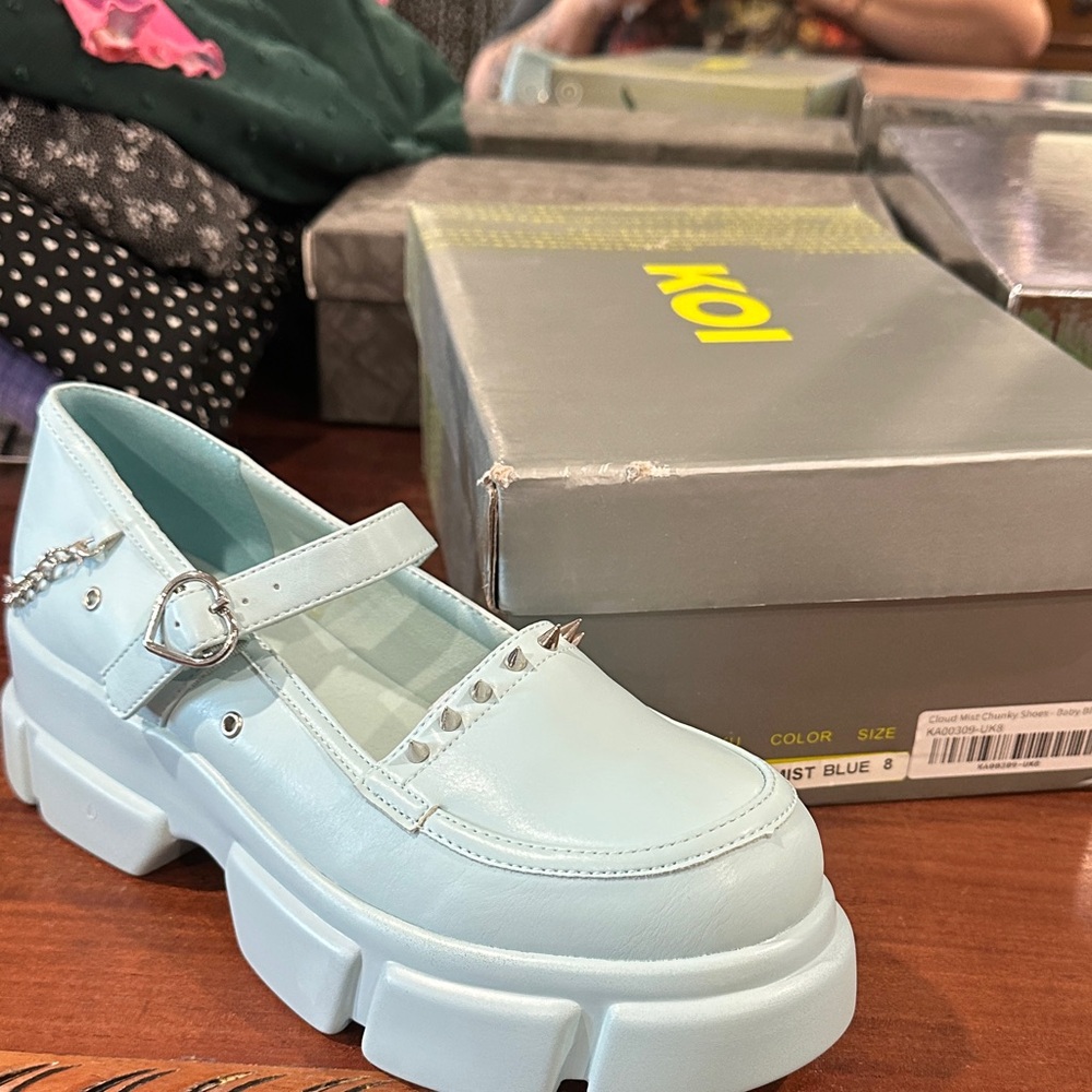 KOI Pastel Blue Chunky Loafers